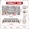 195PCS Silver Christmas Party Supplies Decorations Christmas Tableware Set Kit Includes Xmas Paper Plates and Napkins Sets Glitter Merry Xmas Disposable Dinnerware Tablecloth Banner Backdrop Serve 24