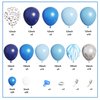 Amandir Blue Balloons Arch Garland Kit, 134Pcs Navy Royal Light Blue Balloons Confetti Latex Metallic Balloons for Blue Boys Birthday Baby Shower Wedding Winter Wonderland Party Decorations Supplies