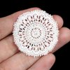 Abaodam 6pcs Dollhouse Table Mat Mini Doilies Mini House Dining Table Cover Miniature Table Mat Placemats Lace Trim Mini Accessories for Dolls Tiny Things Cloth Furniture Ob11 Crafts White