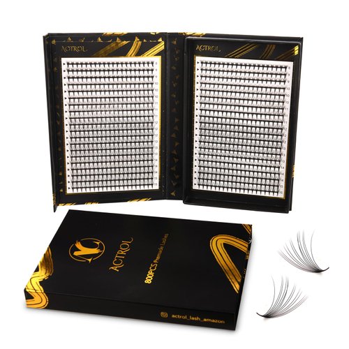 800 Premade Fans Eyelash Extensions 14D 8-15mm Mixed Length Premade Lash Fans C Curl Middle Stem Premade Fans Handmade Volume Premade Lash Extensions Fans Box
