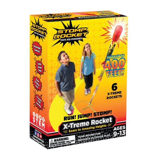 Stomp Rocket Super High-Performance X-Treme Rocket Launcher for Kids Soars Up to 400 Feet - 6 Rockets - Fun Outdoor Toys for Boys & Girls - STEM Foam Blaster - Ages 9 and Up