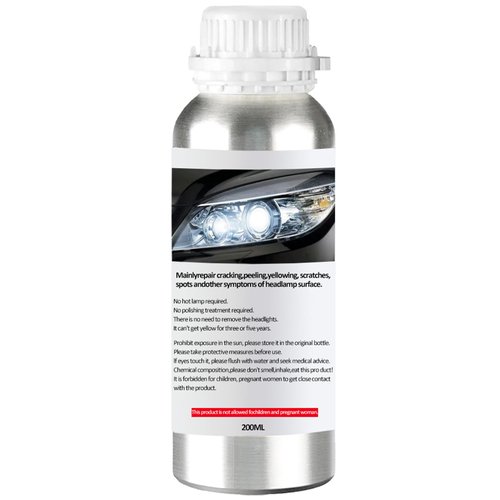 Pmbqifay 200ML Headlight Restoration Liquid, Car Headlight Repair Fluid, Headlight Repair Polish Kit Refill Bottle for Repair Headlight Yellowing, Haze, Oxidation, Scrashes