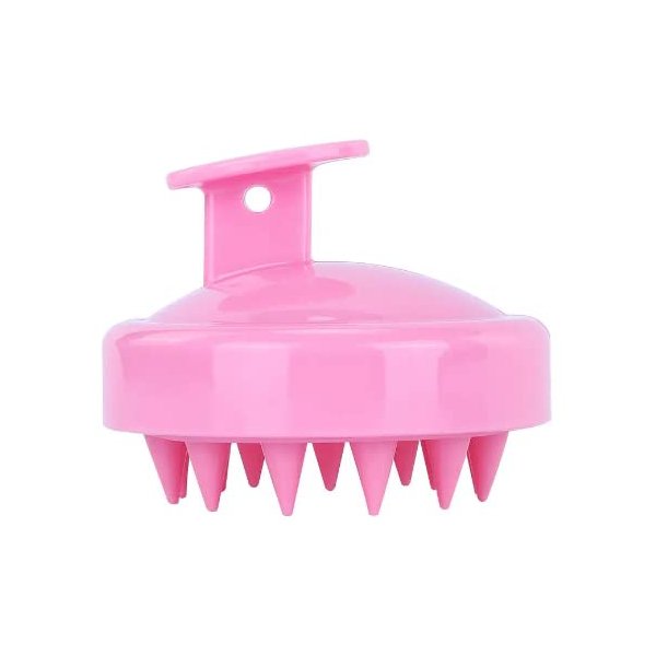Hair Brush Soft Silicone Bristles for Shampooing Scalp Hair Care (Pink)