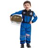 Spooktacular Creations Astronaut Costume with Helmet, Space Suit for Kids and Toddler with Movable Visor Helmet, Kids Astronaut Costume for Halloween Costumes Party Favor Supplies Blue L
