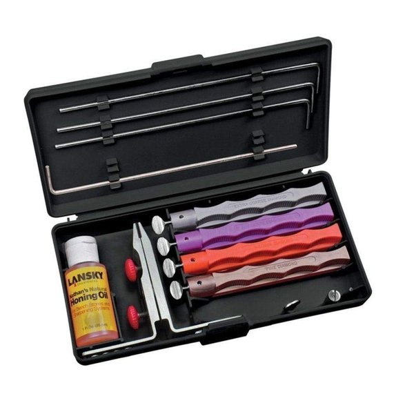 Lansky 4-Stone Deluxe Diamond System | Precision Knife Sharpening Kit