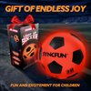 SYNCFUN Glow in The Dark Soccer Ball for Boys, Light Up Soccer Night Sports Gear Gifts Games, Red Glowing Ball, Ball Accessories Gifts for Teen Boy Toys Ages 3 Old and Up