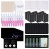 50 Set Disposable Nail Supplies Kits,Professional Manicure Press On Nail Tool Kit With Nail File ,Nail Buffer,Adhesive Tabs,Nail Glue,Sticks, Prep Pads,Bags,Instruction Cards for Nail Business(Black)