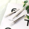 3 Pieces Ingrown Hair Tweezers Stainless Steel Splinter Tweezers Pointed Blackhead Remover Precision Eyebrow Tweezers for Facial Hair, Ingrown Hair, Splinter and Blackhead Remover (Silver)