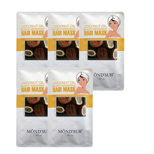 MOND'SUB 5 Pack Coconut oil Hair Mask,Hydration & Deep Conditioning Hair Mask,for Dry Damaged Hair,Protects Hair Growth, All Hair Types