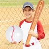 YOTHORN 3 Pcs Inflatable Baseball Set, 30 Inch Beach Ball Baseball and 11 Inch Inflatable Baseball Bat, Baseball Party Decoration for Kid Pool Beach Party Favors (Brown)