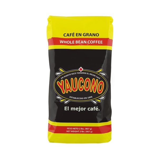 Yaucono Whole Bean Coffee in Bag, Medium Roast, Fresh From Puerto Rico, 2 Pound (Pack of 1)