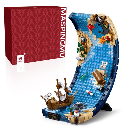 maspingmu Ideas Columbus Sailing Ship Pirate Ship Building Block Set, Creative Ocean Exploration Boat Building kit, a Creative Home Decor Gift for Adults and Teens, Compatible with Lego