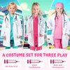 YADIYA Doctor Costume for Kids Scrubs Real Stethoscope Lab Coat Halloween Costumes Career Day Costume For Kids Girls 3-12