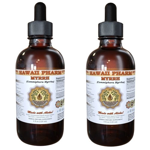 HawaiiPharm Myrrh (Commiphora myrrha) Liquid Extract, Myrrh Herbal Supplement, Made in USA 2x4 fl.oz