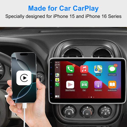 APAPATEK USB-C Woven Carplay Cable for iPhone 15 Pro 16 Pro, USB-A to USB-C Cable Car Play Wire Data Transfer Car Audio Car Phone Cord Android-Auto Carplay Cable for Galaxy S24 S23 S22 S21 3.3ft White