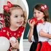Whaline 6Pcs Red White Christmas Hair Bow Clips Red Plaid Stripe Dot Hair Barrettes Grosgrain Ribbon Alligator Clips for School Hair Accessories Xmas Party, 3 Styles