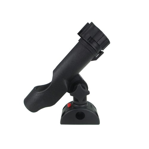 Pactrade Marine Boat Pontoon Mount Adjustable Fishing Rod Holder 1 1/4' Square 7/8'' - 1'' Round Rail Tube 180 Degree