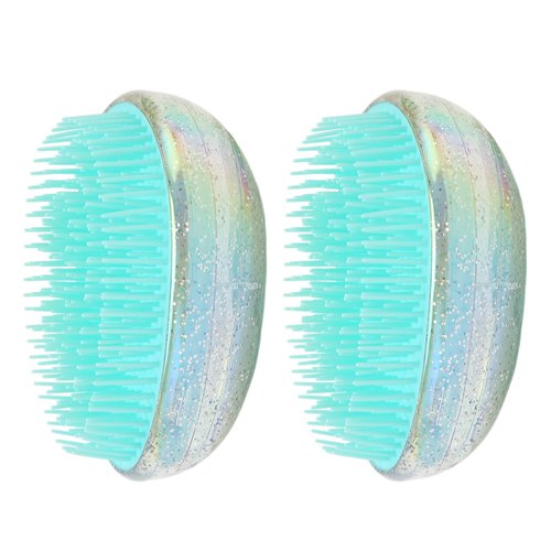 Dioche 2pcs Egg Round Shape Comb, Anti-knot Massage Comb, Wet and Dry Use Portable Scalp Massage Detangling Brush for Beauty Salon and Home