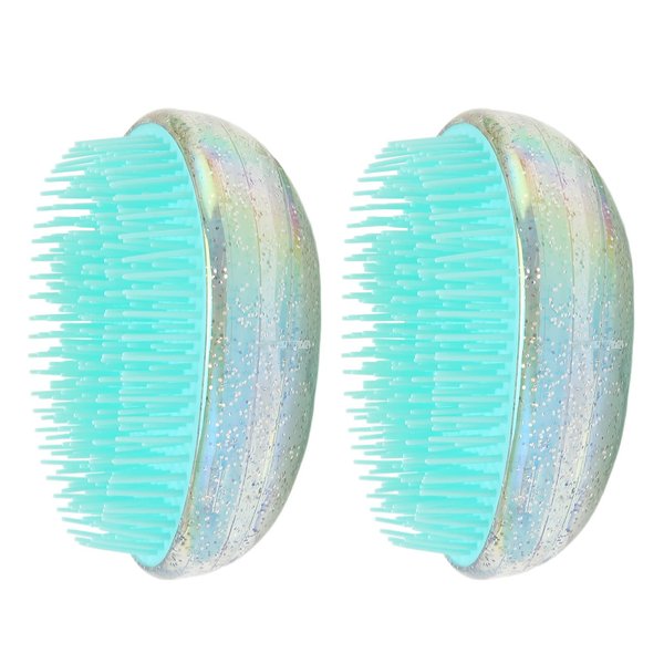 Dioche 2pcs Egg Round Shape Comb, Anti-knot Massage Comb, Wet and Dry Use Portable Scalp Massage Detangling Brush for Beauty Salon and Home