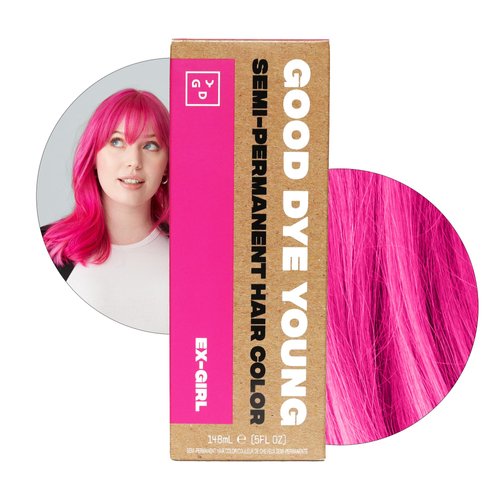 Good Dye Young Semi Permanent Pink Hair Dye (Ex-girl) – UV Protective Temporary Hair Color Lasts ...