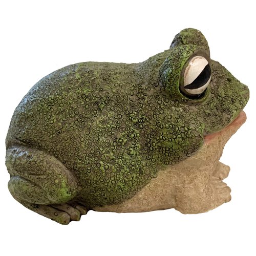 Top Brass Chunky Frog Key Hider Figurine - Cute Toad Garden Statue with Secret Compartment - Indoor/Outdoor