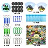 110PCS Camping Happy Birthday Party Favors Gift Bag Kits with Camp Compass, Hiking Whistles Keychain Carabiner, Camping Stickers Decorations for Outdoor Camper Nature Adventure Exploration Supplies