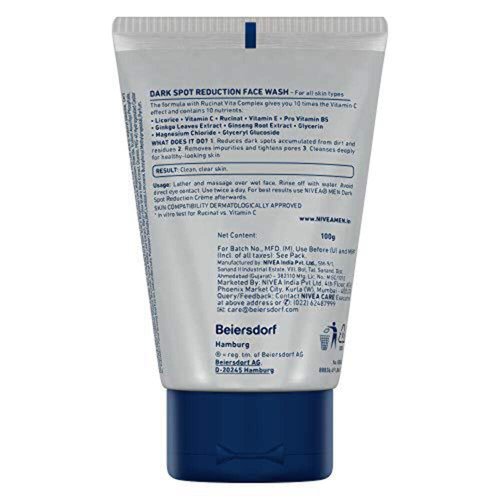 Nivea Men Dark Spot Reduction Face Wash (10x Whitening), 100 ML