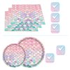 96PCS Mermaid Plates and Napkins Tableware Set Mermaid Party Supplies Mermaid Birthday Party Decorations Ocean Mermaid Theme Birthday Baby Shower Supplies Mermaid Paper Plates Napkins Forks Serve 24
