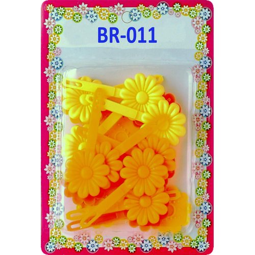 Tara Girls Self Hinge Plastic Flower Hair Barrettes 18 Pieces Selection (Orange Mix)