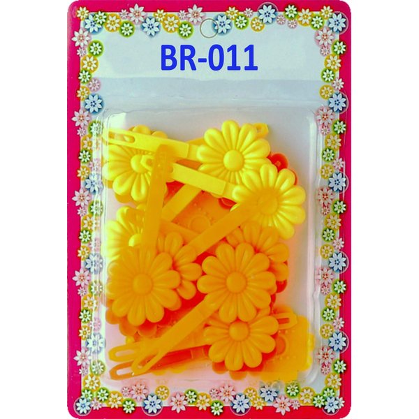 Tara Girls Self Hinge Plastic Flower Hair Barrettes 18 Pieces Selection (Orange Mix)