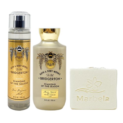 Bath & Body Works Diamond Of The Season 2 Piece Bundle with a Natural Oats Bar Soap - Fragrance Mist and Body Wash - Full Size