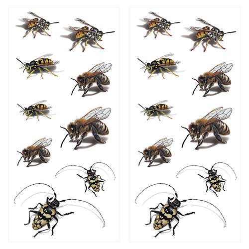 CAIRIAC Temporary Tattoos Realistic Bee Tattoo Sticker Fake Tattoos Decals Adults Temp Tattoos Body Temporary Tattoos for Women Men Gift (2 Sheets Water Transfer Tattoos)