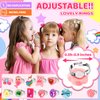 Jewelry Girl Toys for Ages 2-4, Adjustable 28 Lovely Rings for Kids, Clip On Earrings in Gift Box, 2 3 4 5 6 7 8 Year Old Girls Christmas Birthday Gifts, Toddler Toy for Princess Dress Up, Party Favor