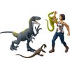 Mattel Jurassic World Camp Cretaceous Human & Dino Action Figure Pack with Sammy & Velociraptor Figures, Plus 2 Compys Smaller Dinosaurs, Collectible Toy Set