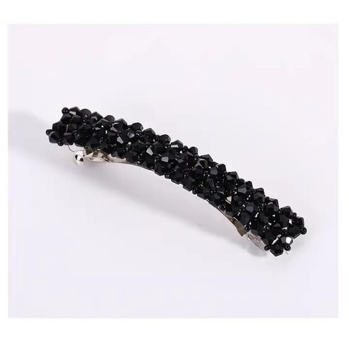 1Pc Black Hair Clips Handmade Rhinestone Barrettes Metal Hair Holders Clips and Barrettes Hair Clips for Women Headwear Styling Hair Accessorie