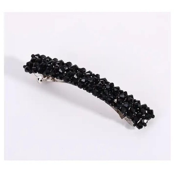 1Pc Black Hair Clips Handmade Rhinestone Barrettes Metal Hair Holders Clips and Barrettes Hair Clips for Women Headwear Styling Hair Accessorie