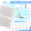 Dedila Short Stem Nature Long 10D Premade Fans Dramatic Volume Eye Lashes Extensions Thickness 0.07mm D Curl Soft and Light Weight Individual False Eyelashes Cluster (11MM)
