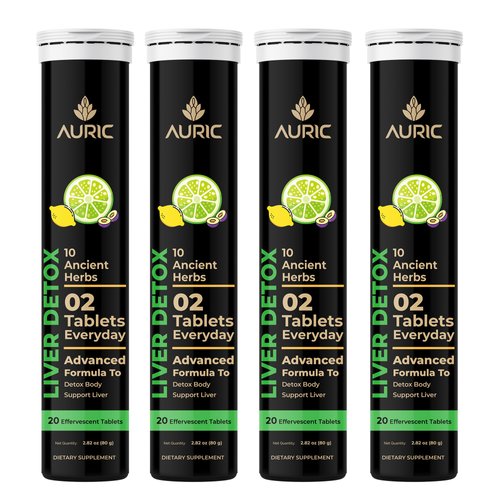 Auric Herbal Liver Support Supplement | Milk Thistle (Silymarin), Turmeric, Garlic, Ginger for Liver Health | Advanced Detox & Cleansing Formula for active Liver | 80 Tablets | Plant Based Gluten-Free