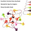 Fishing Jig Head Hooks Round Ball Head Fishing Jigs Hook Bass Lures Crappie Jig Heads for Trout Walleye Freshwater Saltwater Surf Fishing Jigs 1/8oz