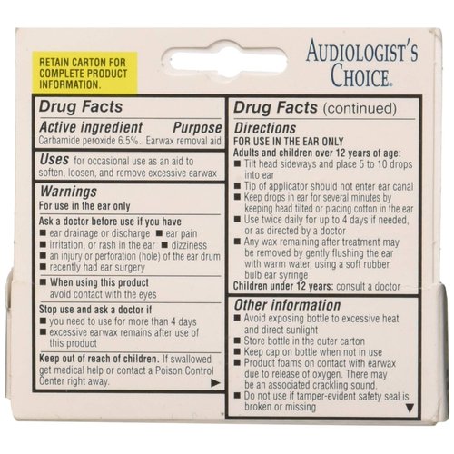 Audiologist's Choice Earwax Removal Drops 1/2oz. Bottle