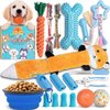 Fanfoobi Puppy Chew Toys For Teething Boredom, 20 Pack Puppies Toys With Interactive Dog Rope Rubber Squeaky Toothbrush Toy Tennis Ball Dog Bowls Nail File For Small Medium Dogs, Puppy Essentials Gift