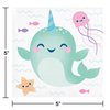Creative Converting Narwhal Party Beverage Napkins, 16 ct