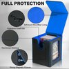 Jaffzora Card Deck Box for MTG Commander, Magnetic Card Display Case,TCG Card Storage Box, Holds 100 Double-Sleeved Cards, Black&Blue
