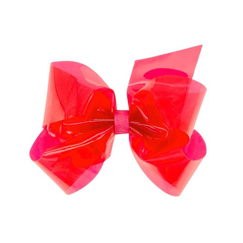 Wee Ones Girls' WeeSplash Vibrant Colored Vinyl Swim Hair Bow on a WeeStay Clip, Medium, French Pink