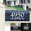3" Reflective Mailbox Numbers Die Cut Decal Rustic Style Flowers House Number Address Sign Front Door Decal Vinyl Lettering Farmhouse Decor 4 set, White