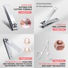 Nail Clippers Set, Upgraded Sharp Fingernail & Thick Toenail Nail Cutters, 8 Pcs Manicure Pedicure Kit with Tweezers, Nail Trimming & Grooming Gift for Dad Mom Man Woman Seniors (Pink PU Leather)