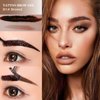 LOKFAR 2 Pcs Peel Off Tattoo Eyebrow Gel, Natural Eye-brow Gel Long-Lasting Waterproof Eyebrow Peel Off Tattoo Brow Tattoo Makeup, Eyebrow Tattoo Peel Off for All Types of Eyebrows (Brown)