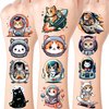 80 PCS Cats Temporary Tattoos for Party Supplies, Temporary Tattoo Stickers for Birthday Parties, Cat Party Favor Activities, Waterproof Temporary Tattoos.
