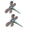 2PCS Vintage Rhinestone Hair Clips Hollow Dragonfly Graphics Hairpin Side Clip Alloy Barrettes Bobby Pin Hair Accessories Women Lady …