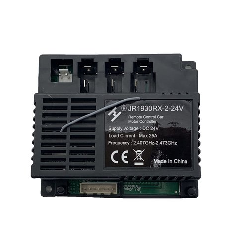 JR1930RX-2-24V 2.4G Black Remote Control and Receiver, for Kids Ride On Toys, 24V Control Box Motherboard Accessories Ride On Car Replacement Parts